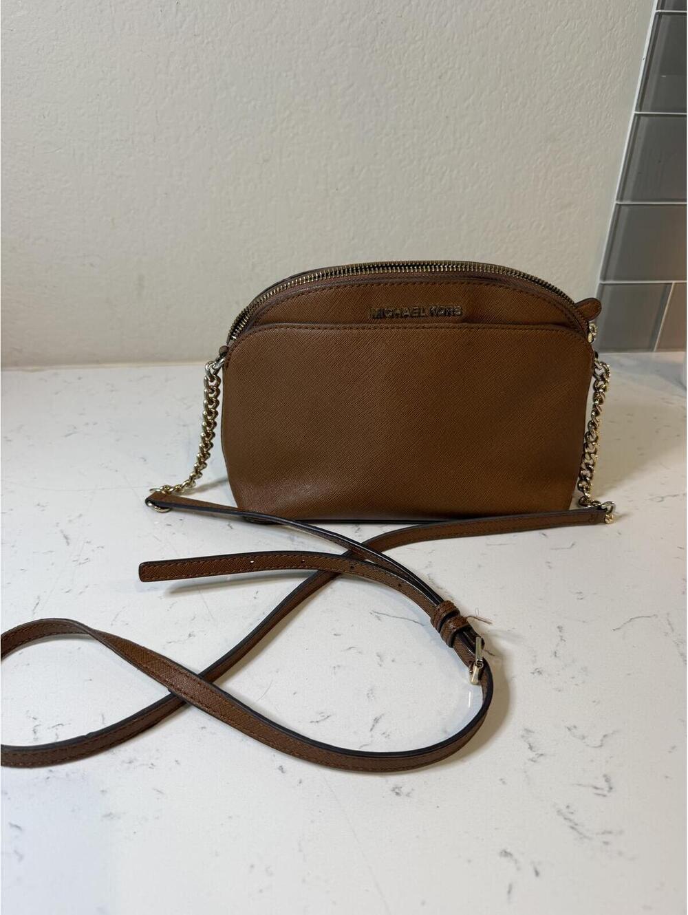Michael Kors Crossbody Bag – Brown/Caramel Saffiano Leather